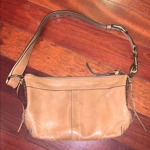 Tan Medium Sized Coach Shoulder Bag